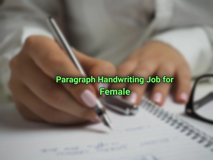 Paragraph Handwriting Job for Female